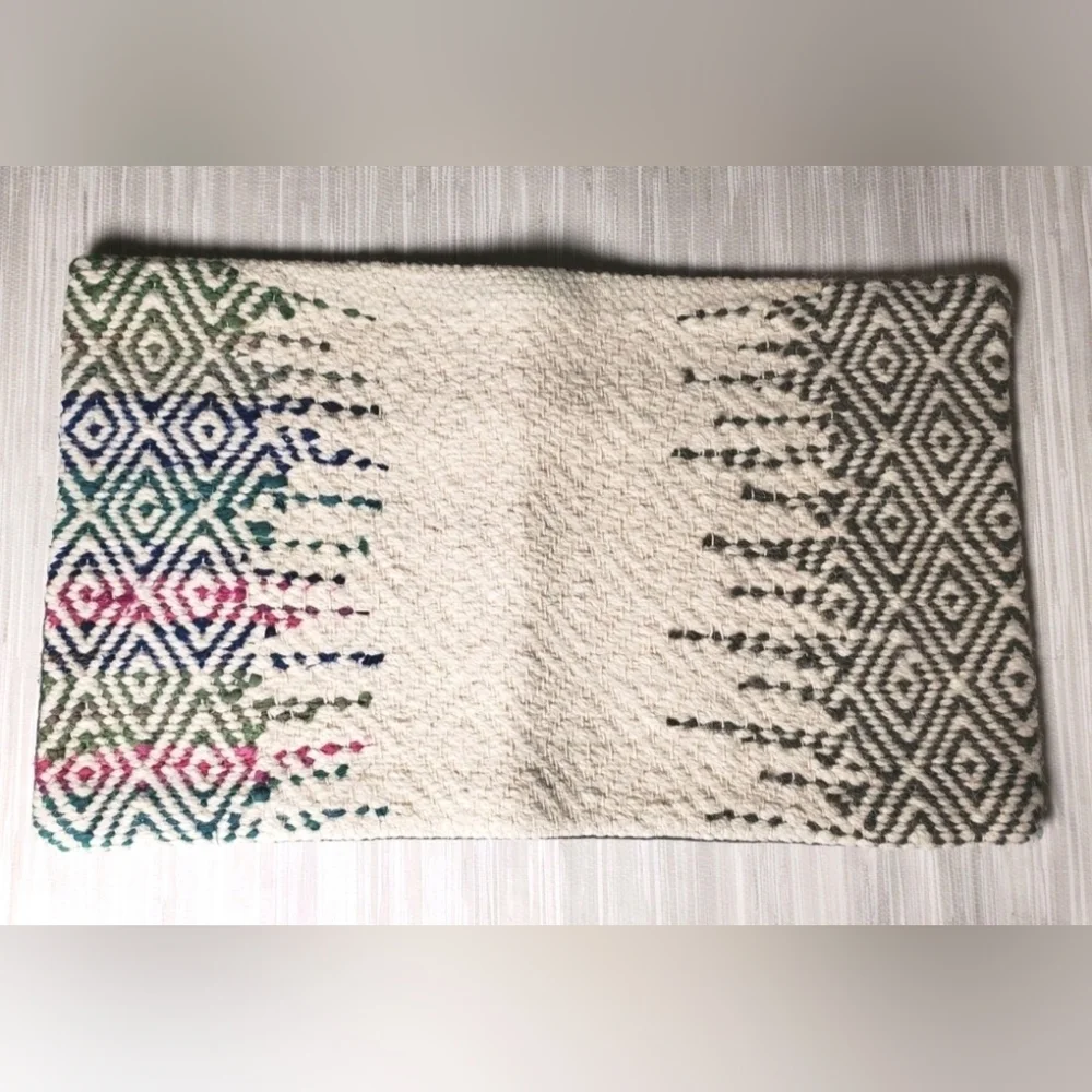 LOLOI P0282 Multi Colored Jute Wool Cotton Boho Lumbar Pillow Cover 13